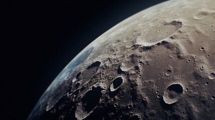 Close-up of the moon in outer space. Elements of this image furnished by NASA