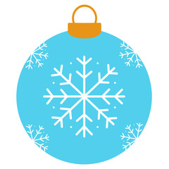 Fototapeta premium Blue Christmas ball illustration with a pattern of a snowflake 2