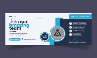 We are hiring job vacancy social media facebook cover and web banner template