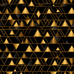 Geometric Abstract in Black and Gold

