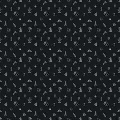 Seamless christmas pattern. New year background. Doodle illustration with christmas and new year icons