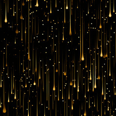 Luxurious Gold Light Rays on Black Background

