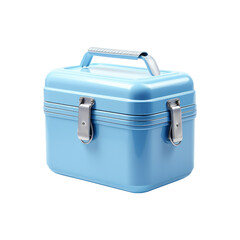 Blue plastic tool box isolated on white background. 