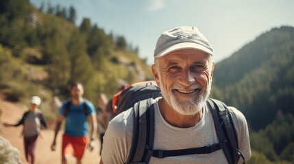 Senior man engaged in physical activity in nature