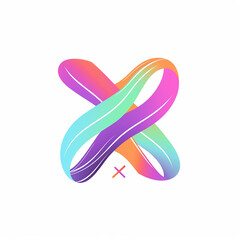 Minimalist style logo, the letter X is composed of abstract lines, flat 2D created with Generative Ai