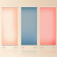 vector realistic roll stands set on pastel background