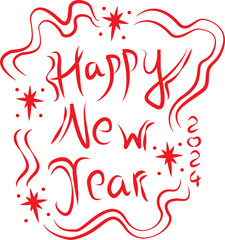 New year font design graphic 2024