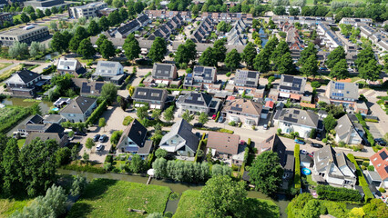 Terraced Houses with Solar Panels Adorn the Wealthy Dutch Neighborhood
