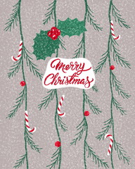christmas card with christmas tree