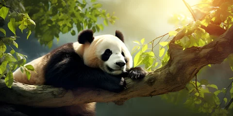 Foto op Plexiglas giant panda bear,Kung Fu Panda Adventures .Enchanting Wallpaper,AI Generative  © kin