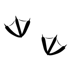 Silhouette of goose footprint trail animal illustration © siska_artjournal