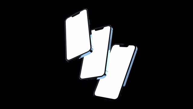 Creative animated smartphone mockup. Template on transparent background. Alpha channel. Video suitable for app or website promotion.