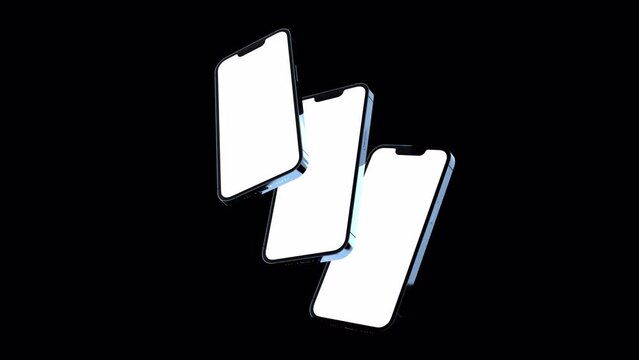 Creative animated smartphone mockup. Template on transparent background. Alpha channel. Video suitable for app or website promotion.