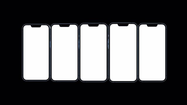 Creative animated smartphone mockup. Template on transparent background. Alpha channel. Video suitable for app or website promotion.