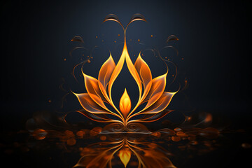 Naklejka na ściany i meble Creative illustration generative ai picture zen lotus flower on water meditation harmony spirituality concept