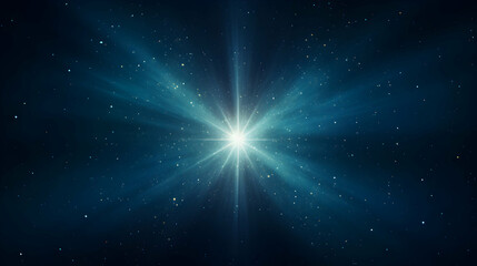 Abstract azure background with floating particles, glowing backdrop. Glitter Blinking sparks background, Christmas and New Year floating glittering on blue, bokeh backdrop with sparks, generative ai