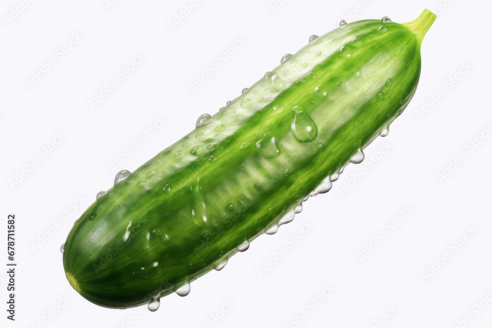 Wall mural a cucumber on a white transparent background