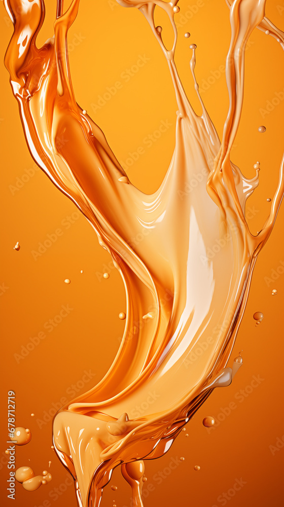 Wall mural orange liquid splash