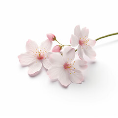Obraz premium Macro Shot of Pink Cherry Blossom Against White Background