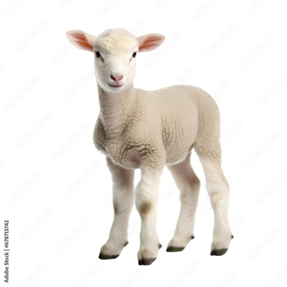 Wall mural A lamb on a white transparent background