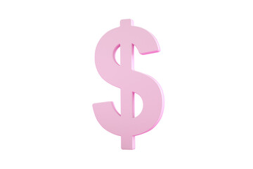 dollar icon isolated on transparent background, 3d render