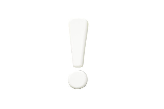 exclamation mark isolated on transparent background, 3d rendering