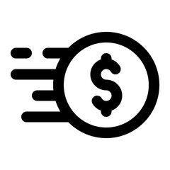 Send money icon with outline style.