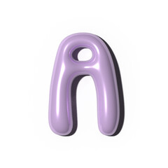 3D  alphabet letter resembling a playful balloon. For adding a touch of childlike wonder to school projects, children's books, birthday party invitations, cartoon-themed designs. 