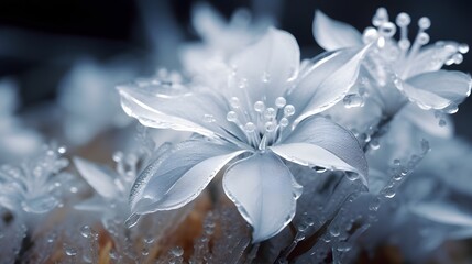 Frosty ice flowers. 