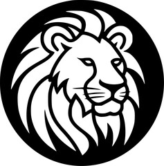 Lion | Black and White Vector illustration