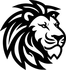 Lion - Black and White Isolated Icon - Vector illustration