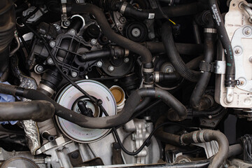 closeup of car engine background
