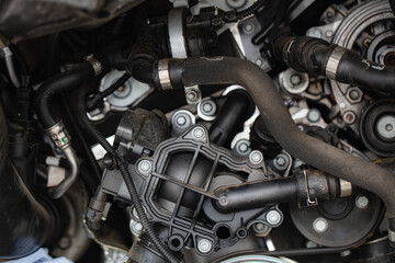 Fototapeta na wymiar closeup of car engine background