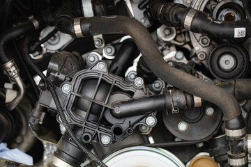 closeup of car engine background