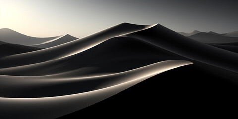 Abstract landscape of sandy dunes of desert land