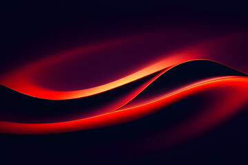 Abstract vector wavy lines flowing smooth curve dark red gradient color in concept of luxury, technology, modern.