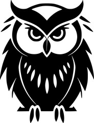 Owl - Minimalist and Flat Logo - Vector illustration