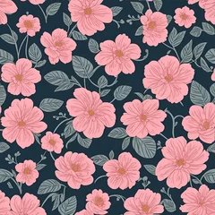 Tuinposter beautiful floral flower seamless pattern background for premium product ai generated © KengVit14