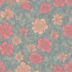 Badezimmer Foto Rückwand beautiful floral flower seamless pattern background for premium product ai generated © KengVit14