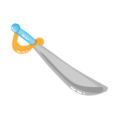 Pirate saber in cartoon style. Vector illustration