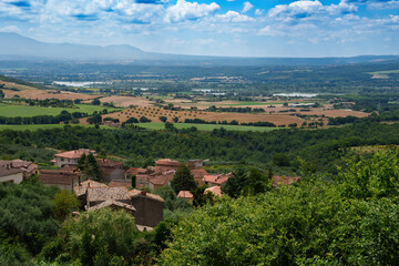 Fototapeta na wymiar Rural landscape in Val Teverina, Umbria, near Montecchio and Lugnano