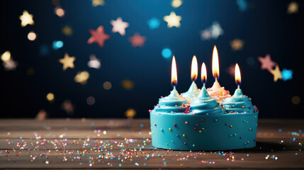 Birthday celebration candle crafting and decoration background with empty space for text 