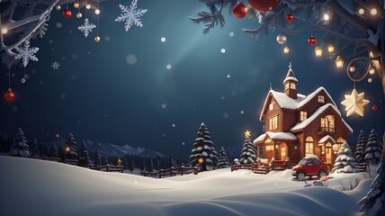 Naklejka premium Christmas tree in the night