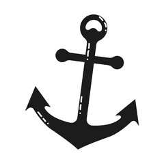 The anchor of the ship in cartoon style. Vector illustration