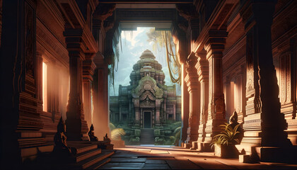 ancient temple  in forest