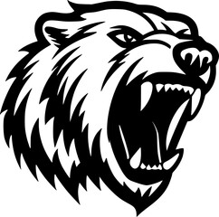 Fototapeta premium Bear - Black and White Isolated Icon - Vector illustration