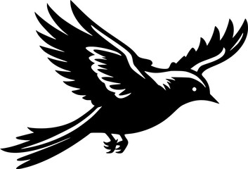 Obraz premium Bird - Black and White Isolated Icon - Vector illustration