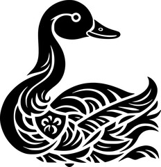 Duck | Black and White Vector illustration