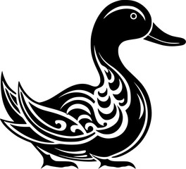 Duck | Black and White Vector illustration