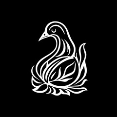 Duck | Black and White Vector illustration